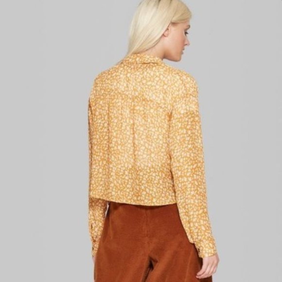 Floral Long Sleeve Cropped Shirt –79-104 - Picture 3 of 4